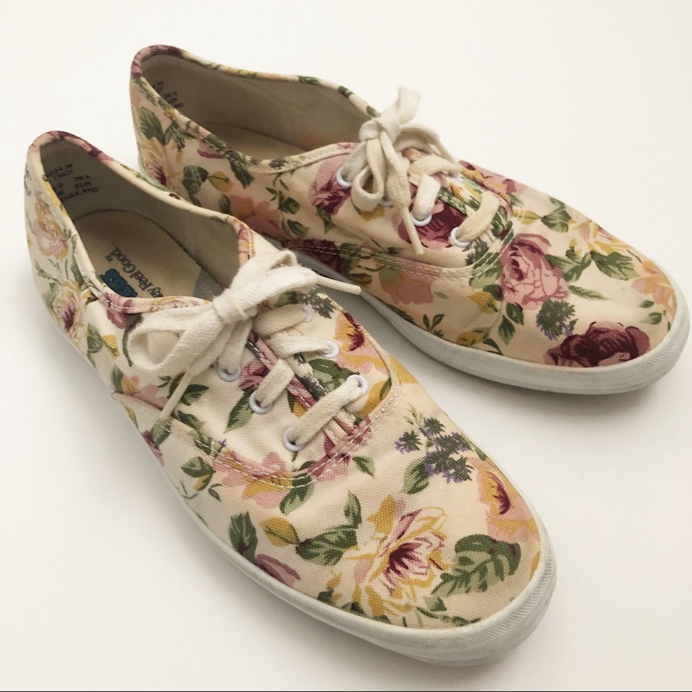 Vintage 90s Rose Floral Print Keds Sneakers 8.5